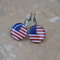 Vlajka USA, visací náušnice